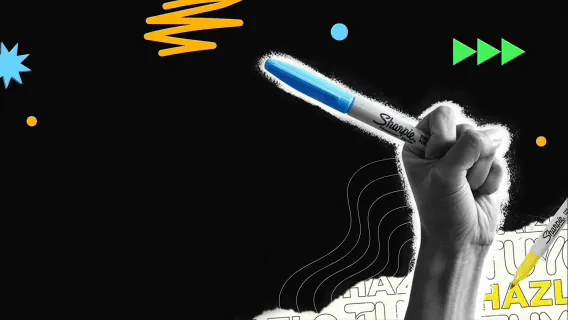 Mano levantando un marcador Sharpie: campaña Back to School